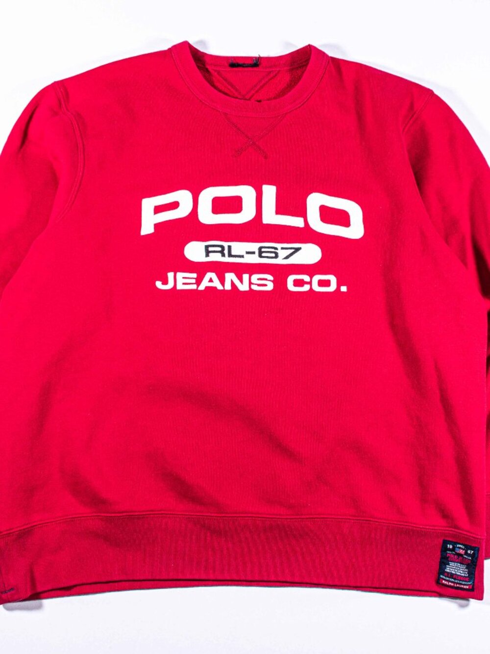 Vintage 90s Polo Jeans Co Ralph Lauren RL67 Sweatshirt Mens XL Y2K Pullover Red